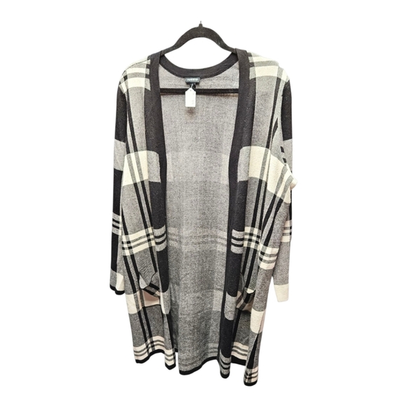Torrid Black and Cream Plaid Cardigan - Picture 1 of 3